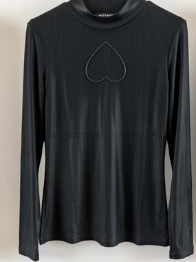 Hot Topic Mock Neck Top with Heart Accent